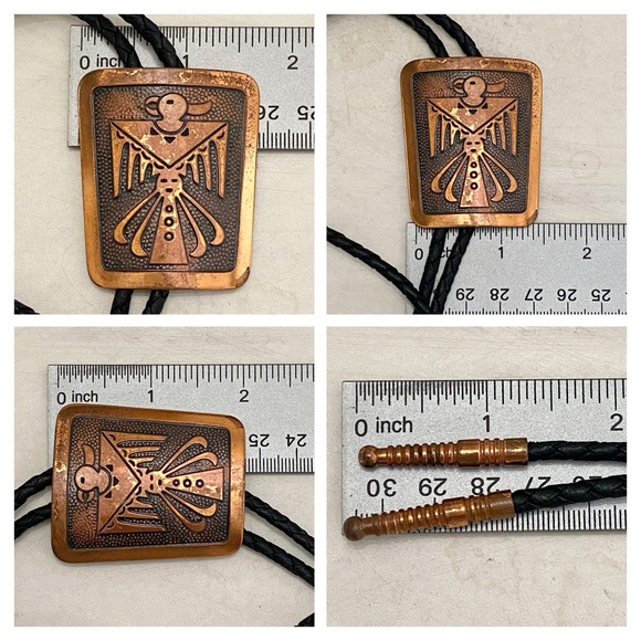 Vintage Bell Trading Post Thunderbird Copper Native American Bolo Tie - Picture 13 of 13